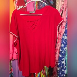 NWOT LOVE SCARLETT 2X RHINESTONE SLEEVE TOP.